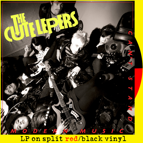 View full size cover The Cute Lepers - Can't Stand Modern Music (Split Black/Red Vinyl)