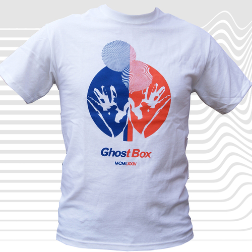 View full size Ghost Box Two Colour T-Shirt, White