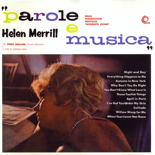 View full size cover Helen Merrill and the Piero Umiliani Orchestra - Parole e Musica