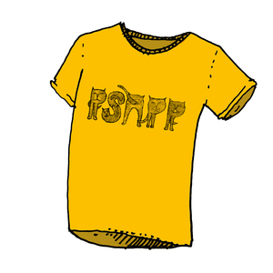 View full size Psapp Cat Gold T-Shirt