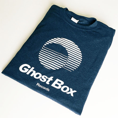 View full size Ghost Box T-Shirt (navy & white)