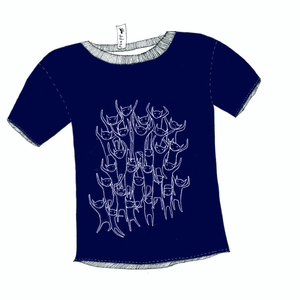 View full size Girl's Dark Blue Psapp Cats Tee