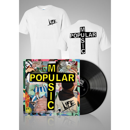 View full size Popular Music Black LP + Logo T-shirt bundle