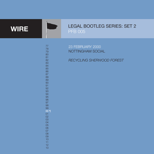 View full size cover Wire - 23rd February 2000, Nottingham Social (Recycling Sherwood Forest)